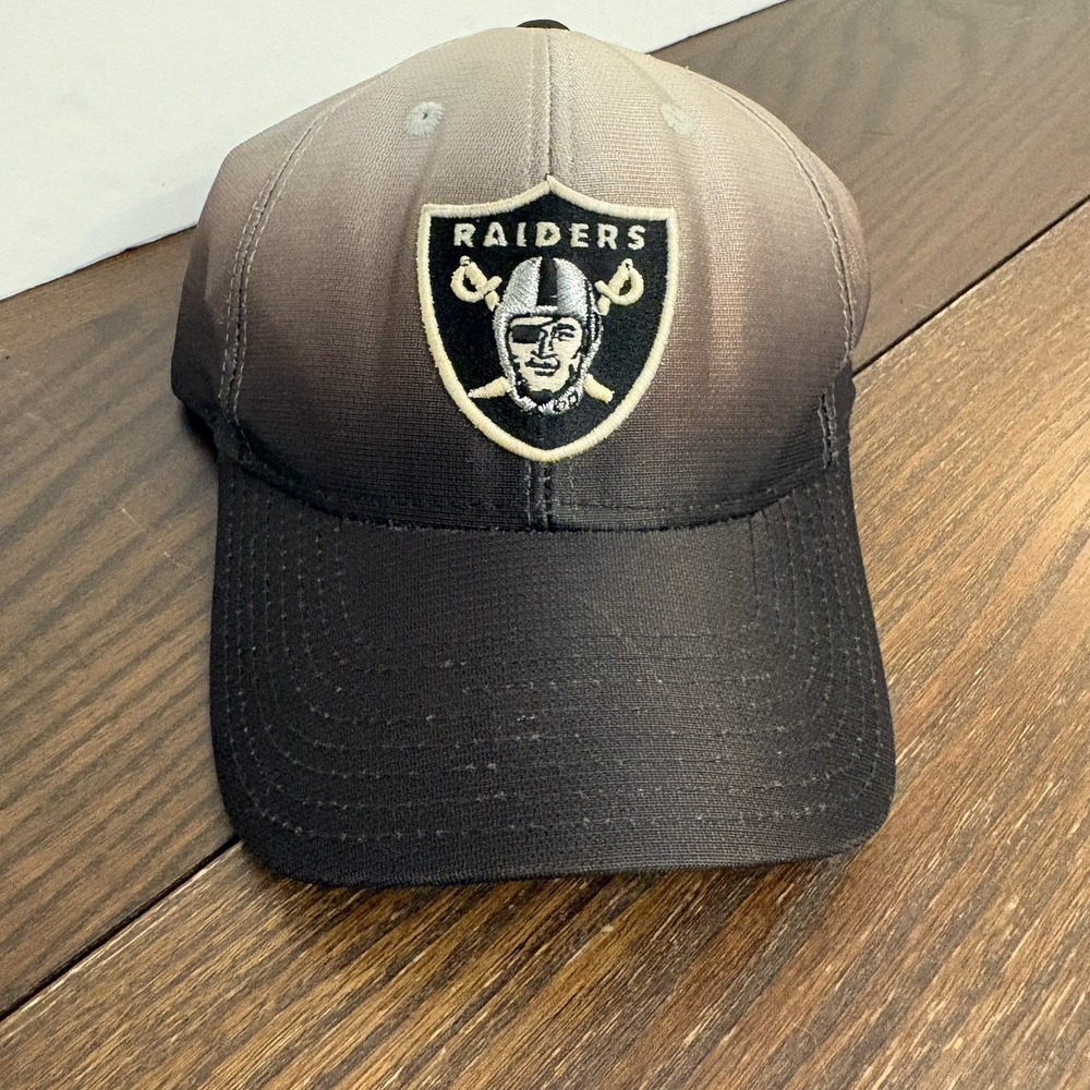 Vintage Raiders Hat NFL Ombré Strapback Black Gray Fade Cap Adjustable